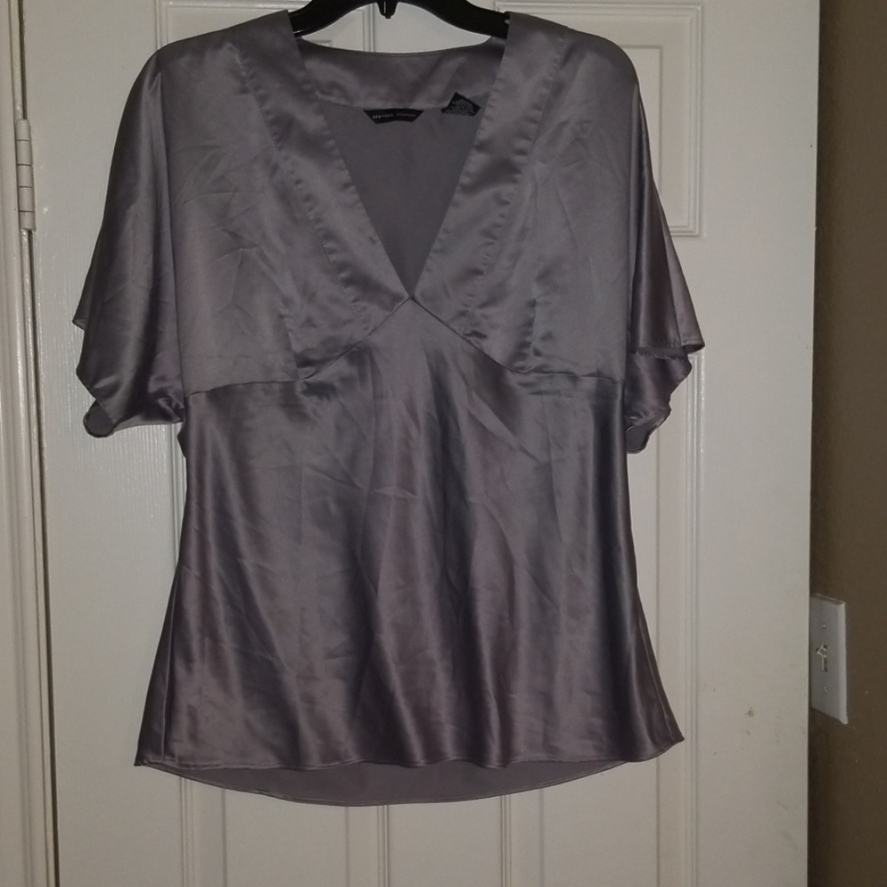 Silky Grey blouse